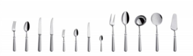 18/8 or 18/10 stainless steel, knives are made of 13/0 stainless steel. Customization available.