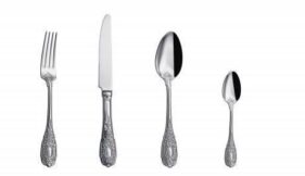 18/8 or 18/10 stainless steel, knives are made of 13/0 stainless steel. Customization available.