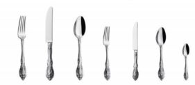 18/8 or 18/10 stainless steel, knives are made of 13/0 stainless steel. Customization available.